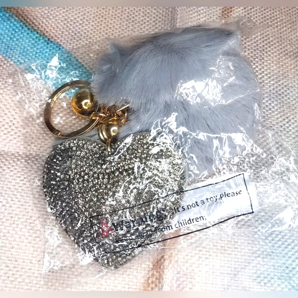 Heart Bag Charm Keychain NIP
